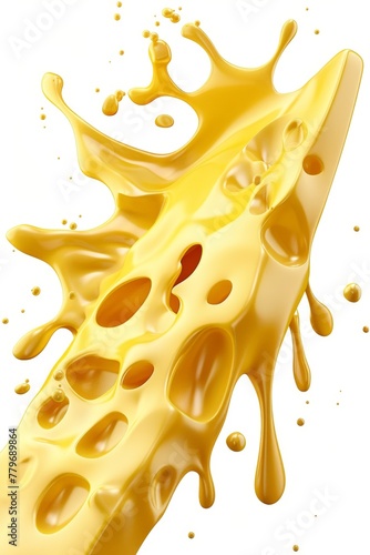 yellow cheese with holes, processed Generative AI