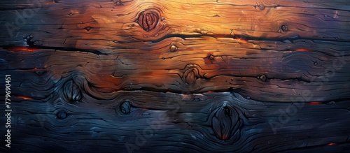 A detailed shot of a wooden flooring with a blurred background of a cloudy sky, creating an artistic landscape painting effect