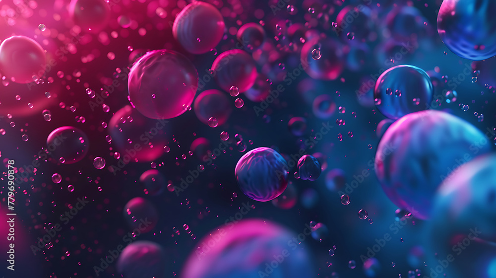 Spheres and cubes networks 3d illustration on a gradient of deep blue to dark bright pink website background. generative ai Spheres and cubes networks 3d illustration on a gradient of deep blue to dark bright pink website background. generative ai