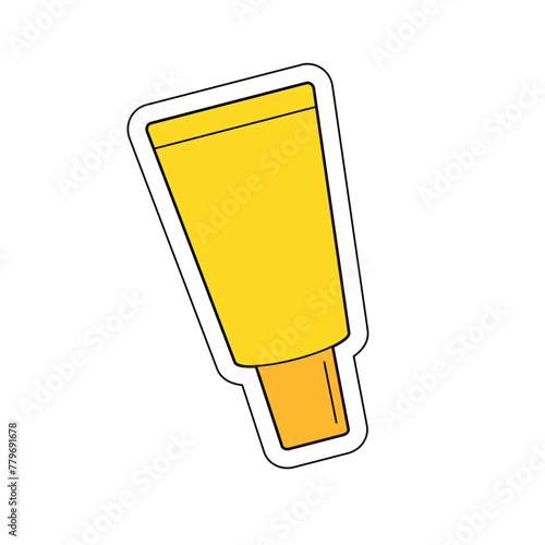 Vector tube of cream sticker on a white background.