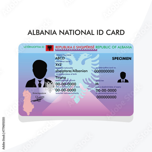 Albania national id card vector design or illustration of Albania Identity card  