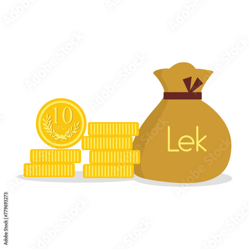 Vector Currency of Algeria Note, coin or bag Algeria Currency illustration, Algeria Currency picture or Algeria Currency image