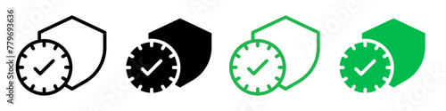 Long-Term Insurance Coverage Icon with Policy Protection and Time Symbol