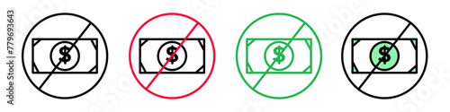 No Money Savings Account Icon Highlighting Economic Crisis and Financial Safety