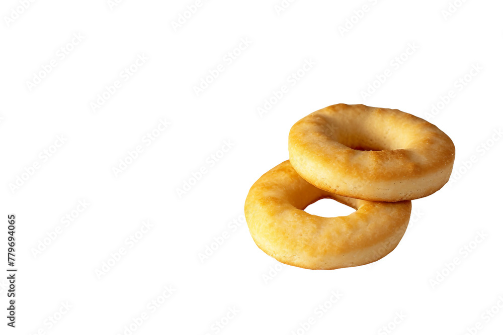 Sweet Tower: Two Stacked Donuts. On Transparent Background.