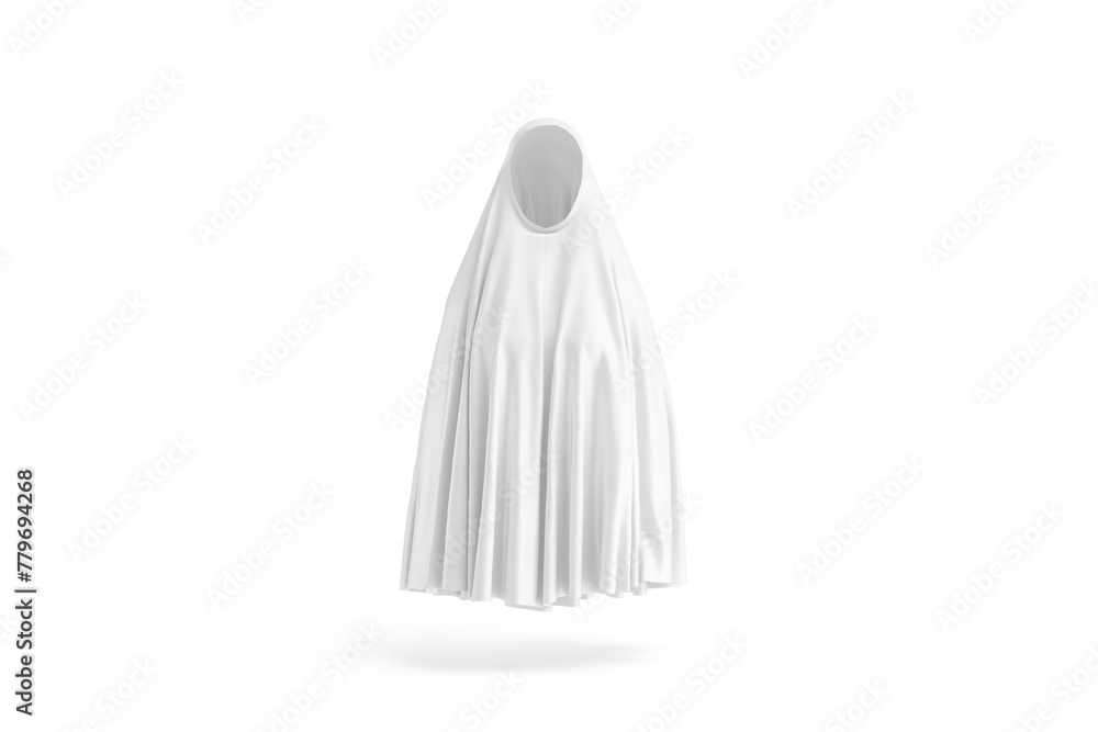 Blank white female chador mockup, front view