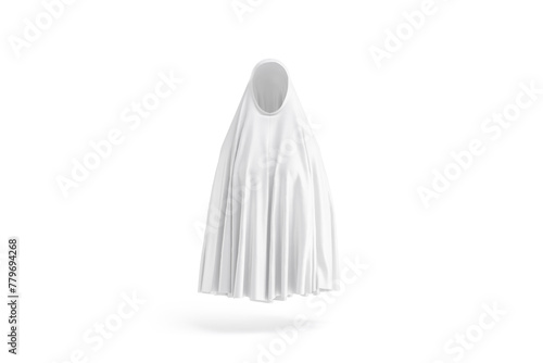 Blank white female chador mockup  front view