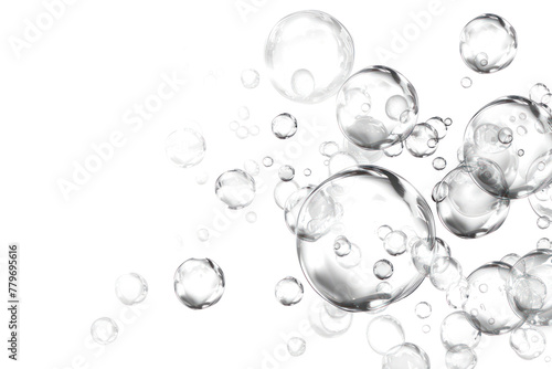 Obraz na płótnie realistic flying soap bubbles isolated on transparent or white background PNG w salonie