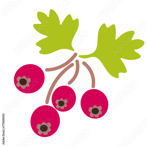 color isolated hawthorn berry in flat shape style in vector. image of natural healthy eco food.template for logo sticker poster print decor design