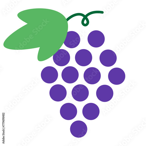 color isolated grape in flat shape style in vector. image of natural healthy eco food.template for logo sticker poster print decor design