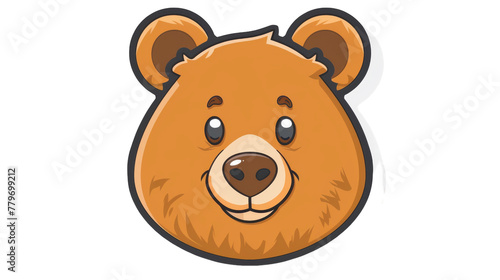 Minimalist Bear Head Logo vector on transparent background.