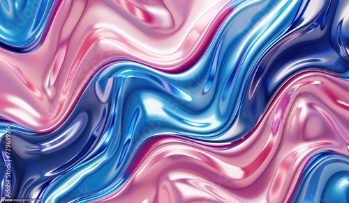 Vibrant abstract wavy silk texture in blue and pink hues
