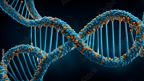 DNA, deoxyribonucleic acid, viruses, chemical molecules, technological concept background, biomedicine photo