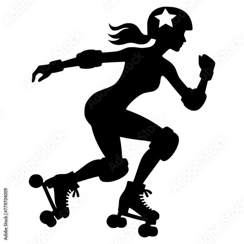 Roller Derby Girl Silhouette Sport