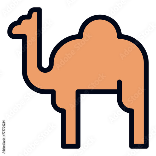 Dromedary filled line icon