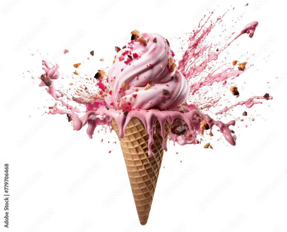 Delicious ice cream, cut out - obrazy, fototapety, plakaty 