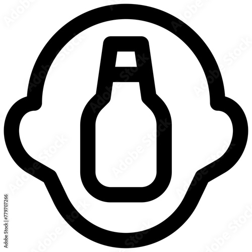 Substance abuse. Editable stroke vector icon.