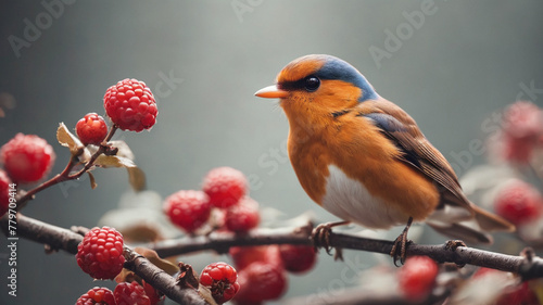 robin perched on a branch © Shafiq