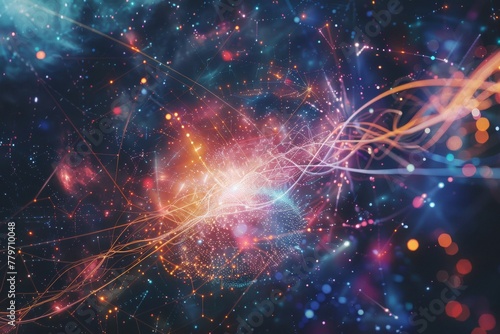 Quantum teleportation Where data is transferred instantly between distant points in space. photo
