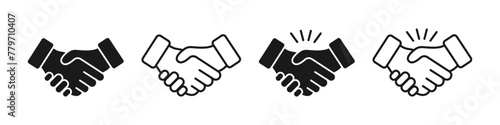 Handshake icon. Business agreement handshake logo. Vector.