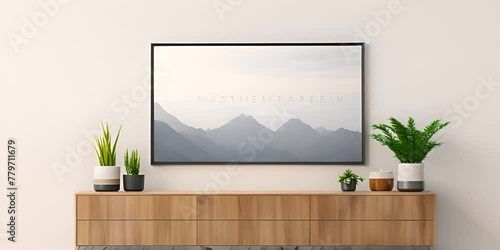 Mockup a TV wall mounted with decoration in living room and white wall 4K Video