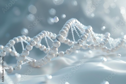 DNA strand on scientific background. 3d illustration