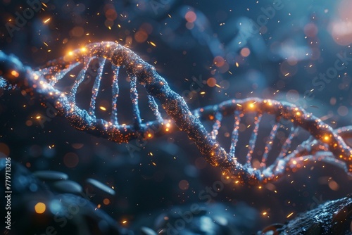 DNA strand scientific background. 3d illustration