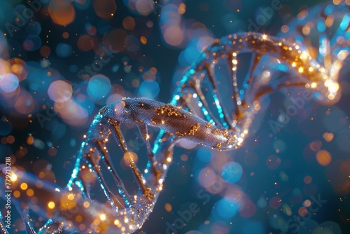 DNA strand scientific background. 3d illustration