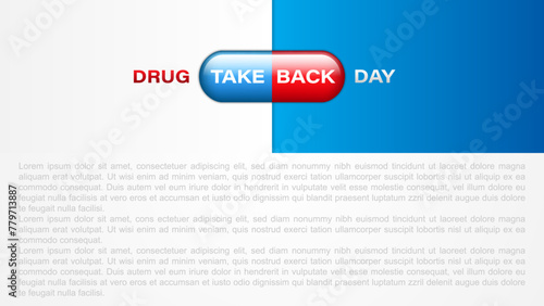 National drug take back day is observed every year in April 25, vector illustration