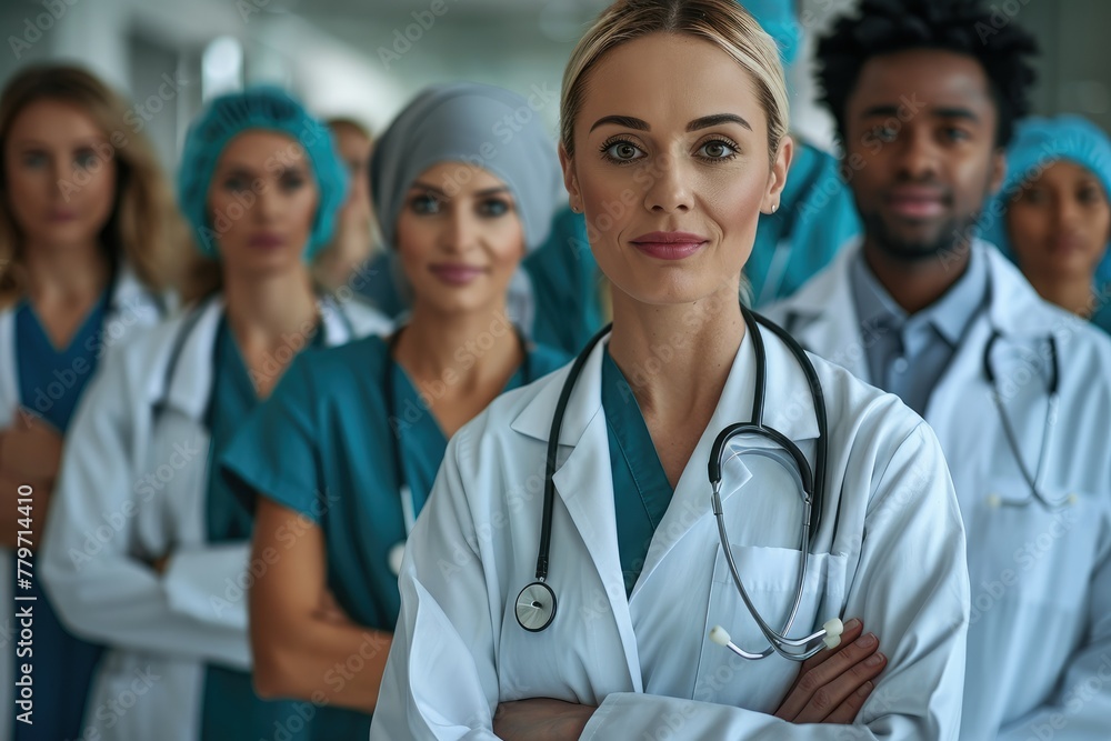 A diverse group of healthcare professionals. Generative AI. A diverse group of healthcare professionals. Generative AI.