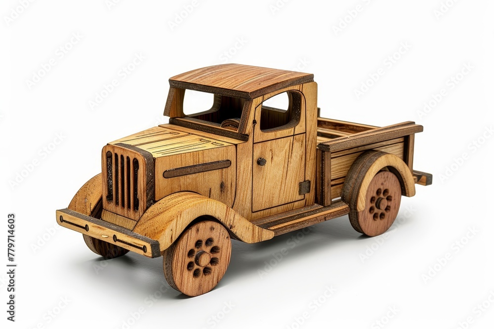 Wooden truck on white background Wooden truck on white background
