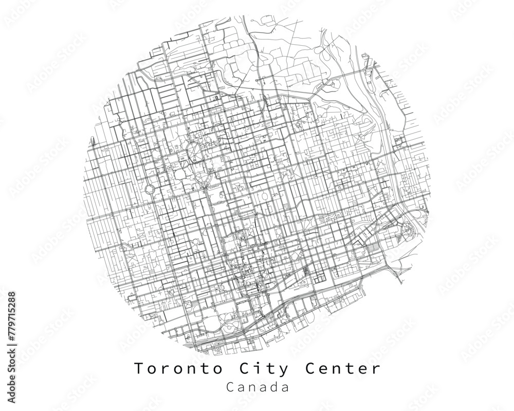 Obraz premium Toronto City Center Canada,Urban detail Streets Roads Map ,vector element template image