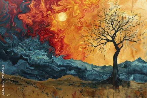 Heatwave inspired artwork, using climate change as a muse for creativity.