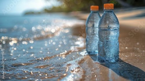 Heatwave survival kit essentials, from water bottles to sunscreens. photo