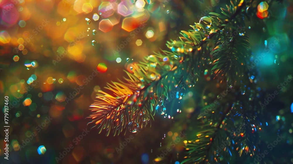 Prism Pines: Holographic patterns dance across fir leaves, creating a kaleidoscope of enchantment. Prism Pines: Holographic patterns dance across fir leaves, creating a kaleidoscope of enchantment.