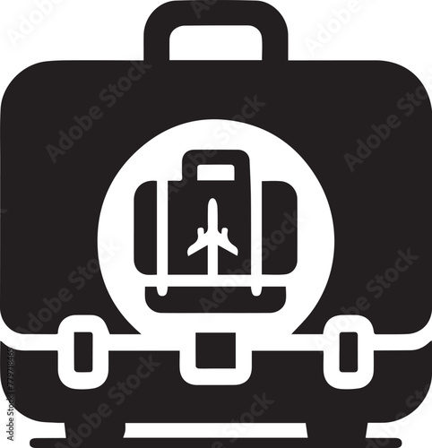 Elegant Black Suitcase Icon for Travel Lovers