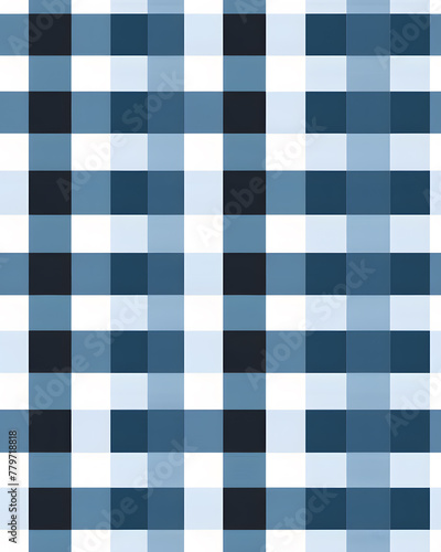 Blue plaid Seamless Hand Drawn pattern. Watercolor Gingham Window pane grid plaid Stripes pattern