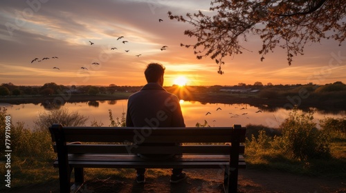 silhouette of a person sitting on a bench