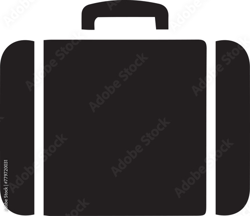 Elegant Black Suitcase Icon for Travel Lovers