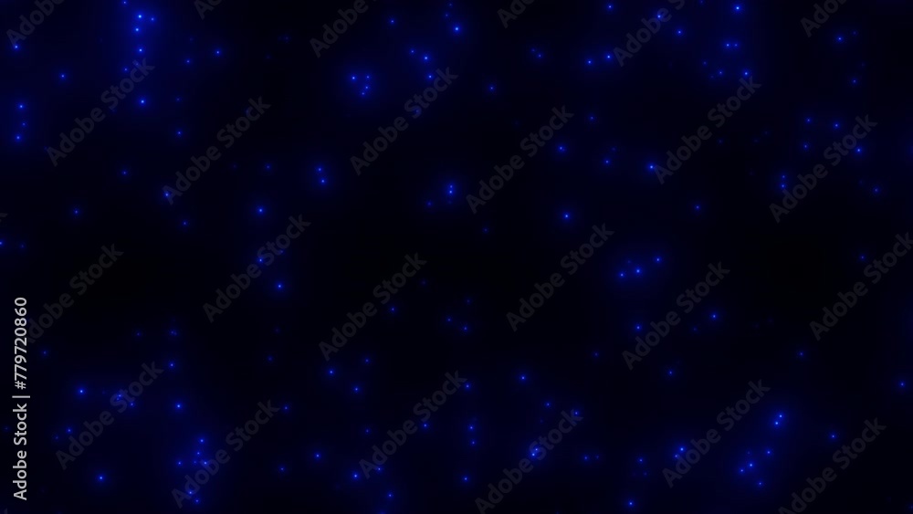 Loop flickering glow blue stars particles animation on black abstract background animation.Glow blue particles animation with blurred bokeh for winter snow,Christmas and New year background. Loop flickering glow blue stars particles animation on black abstract background animation.Glow blue particles animation with blurred bokeh for winter snow,Christmas and New year background.