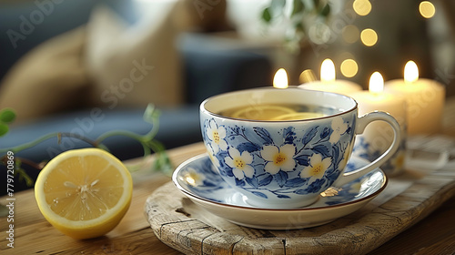 Delight in the soothing aroma of watercolor tea infused with lemon