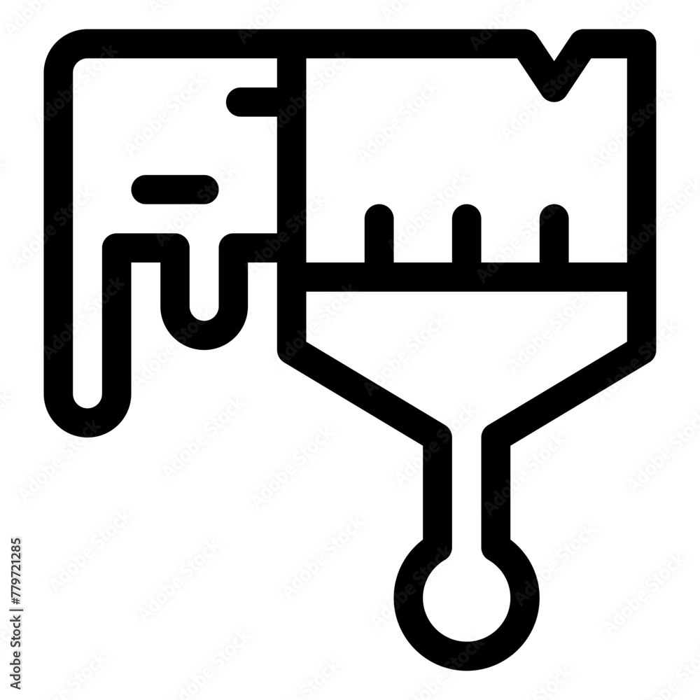 paint brush outline icon and illustration paint brush outline icon and illustration