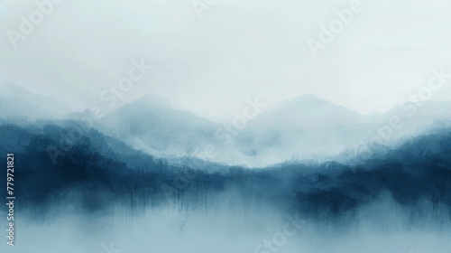 A dreamy digital artwork blending memories of a misty hike with a quest for treasure, inspired by Interstellar. Soft pastel abstract with a profound, minimal feel.