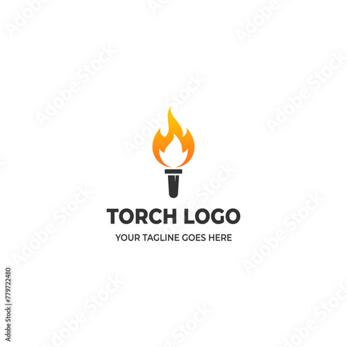 The torch logo means enthusiasm and never giving up, suitable for community, sports and similar logos