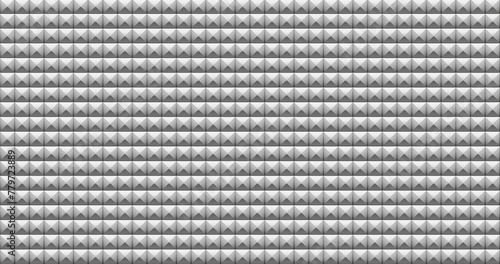 Geometric background. Tiled metal studs. 3D rendering.