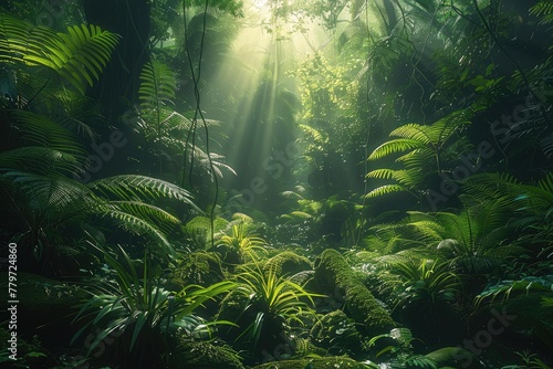 A rainforest. Generative AI. © visoot