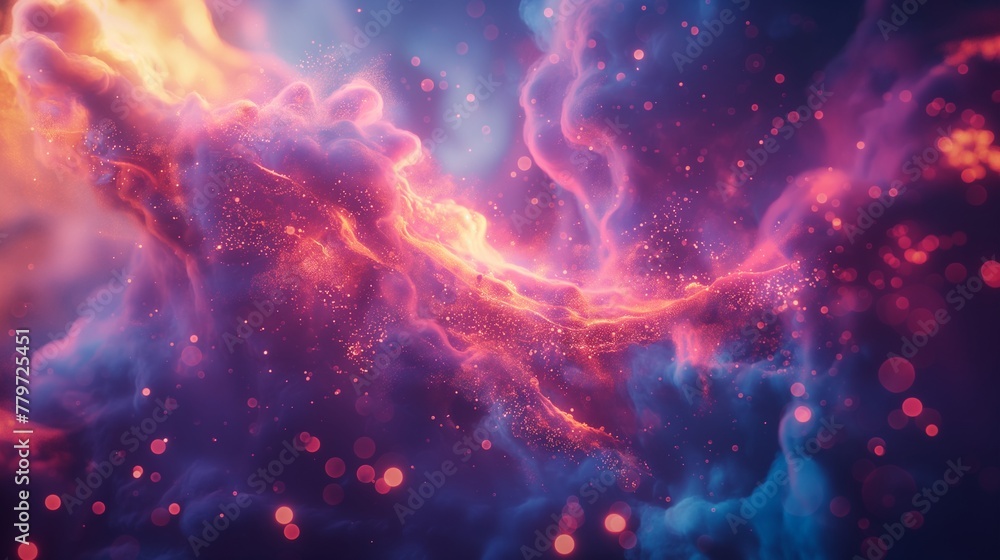 Abstract Cosmic Phenomenon with Sparkling Particles Abstract Cosmic Phenomenon with Sparkling Particles