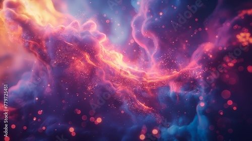 Abstract Cosmic Phenomenon with Sparkling Particles