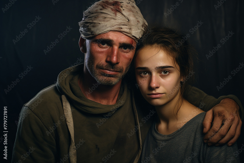 Generative AI photo of patient warrior fighter suffering severe pain in white bandages after bomb explosion Generative AI photo of patient warrior fighter suffering severe pain in white bandages after bomb explosion