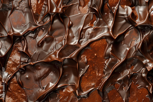 Generative ai on the theme of beautiful tasty liquid chocolate on wave abstract dark background